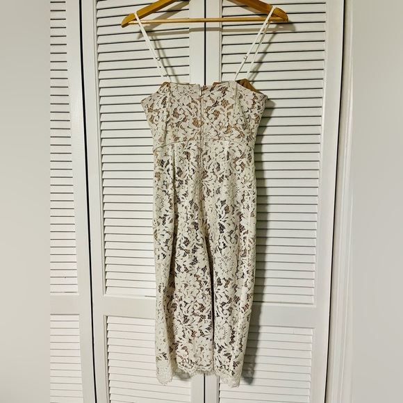 Lulu's White Lace Dress with Nude Lining - Picture 9 of 12